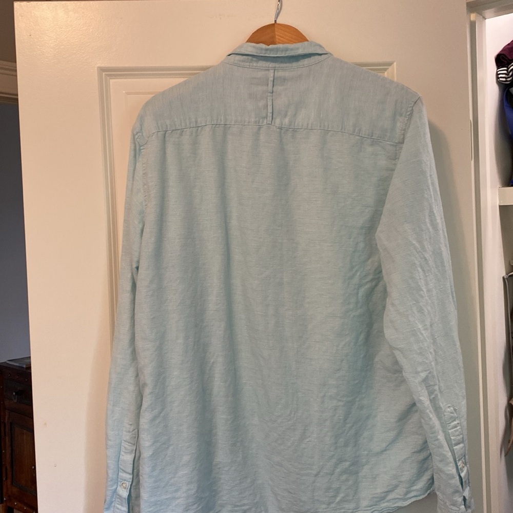 Men’s Banana Republic, linen / cotton shirt, LT, light blue - Picture 2 of 8